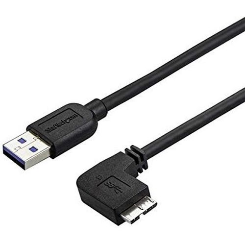 KAL-Câble Micro USB 3.0 slim - Cordon USB-A vers Micro-B à angle droit de 1 m - USB 3.1 Gen 1 (5 Gb/s) - M/M (USB3AU1MRS)