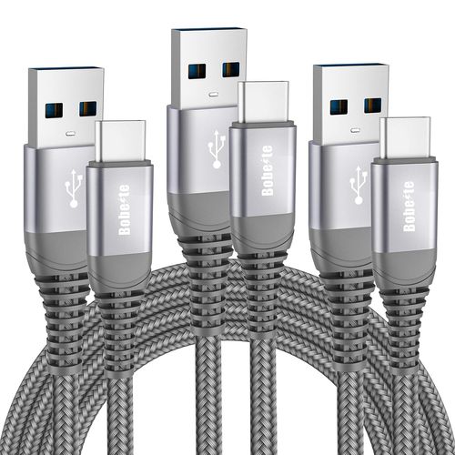 Kal-Câble Usb C Charge Rapide [Lot De 3, 1m+1m+2m],3a Cordon Type C Chargeur Usb C Cable Pour Samsung Galaxy S22 S21 S20 Fe S8 S9 S10 A50 A51 A40 A20e,Huawei P30 P20,Xiaomi A1,Sony Xperia Xz