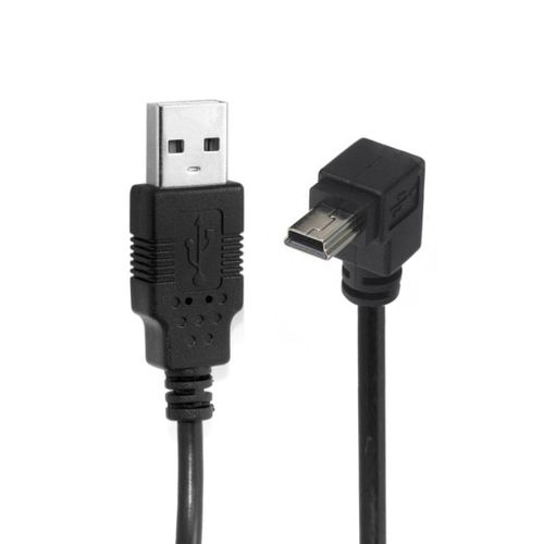 KAL-Câble mini USB USB 2.0 vers Mini USB-B 5 broches, câble d'extension de données coudé à 90 degrés 0.5m