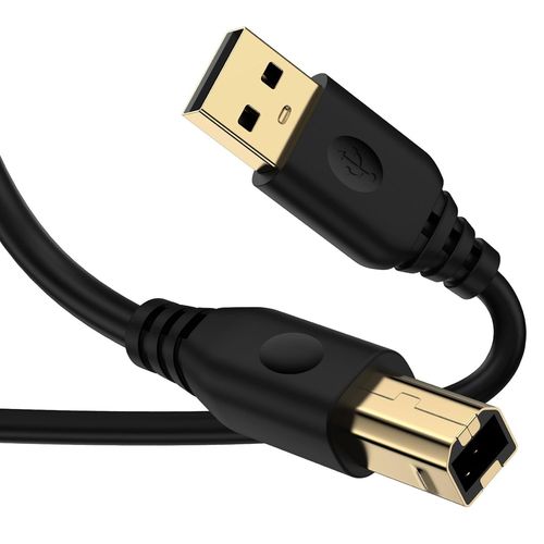 KAL-Câble d'imprimante USB A vers USB B - 2 m - Câble USB 2.0 type B - Câble pour imprimante HP, Canon, Epson, Dell, Samsung, Pixma, Lexmark, Xerox, Brother