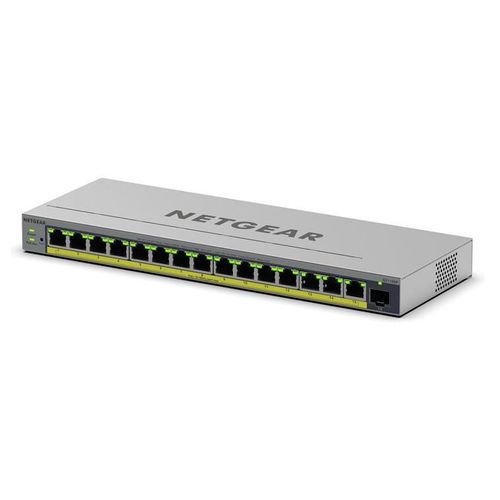 NETGEAR Easy Smart GS116EP - Commutateur - C3 - intelligent - 1 x 10/100/1000 + 15 x 10/100/1000 (PoE+) - de bureau, fixation murale - PoE+ (180 W)