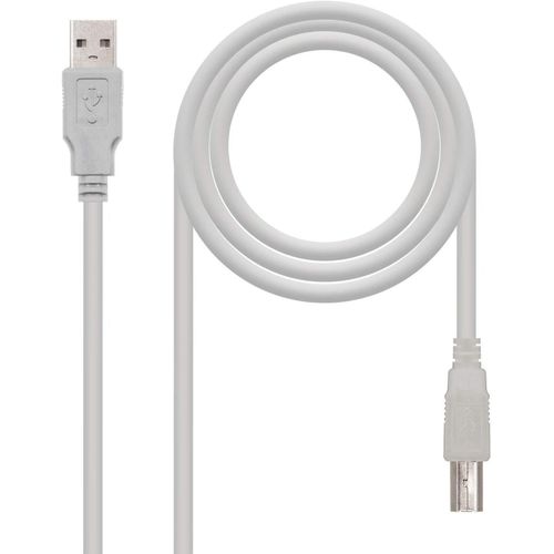 KAL-NANOCABLE Câble d'imprimante USB 2.0, mâle-mâle, Beige, 3mts