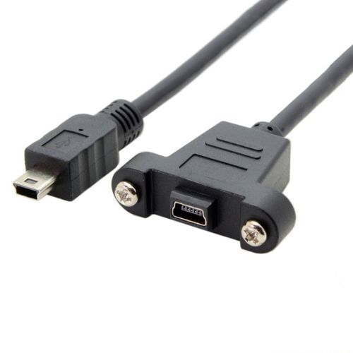 KAL-CY Câble adaptateur mini USB 5 broches mâle vers femelle 50 cm avec vis
