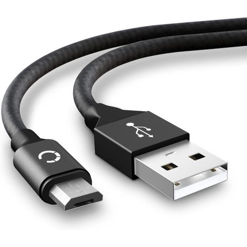 KAL-Câble Micro USB vers USB A 2.0 Transfert de données 2A et Charge - 2m Noir Nylon Data Communication