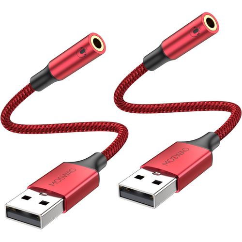 KAL-Adaptateur USB vers Jack 3,5 mm, Carte Son Externe USB A vers AUX Stéréo Auxiliaire 3,5mm Compatible avec Casque,PC,Linux (Remarque: Ne Convient Pas Aux Téléviseurs)