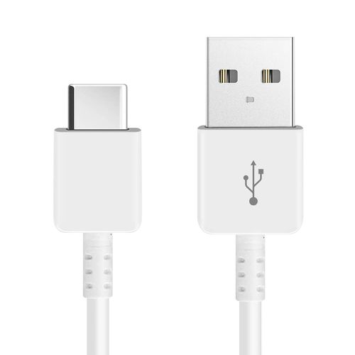 KAL-Câble USB-C 80 cm Compatible Samsung Galaxy Série S Note Fold Flip Galaxy A Tab S Tab A Tab E Blanc