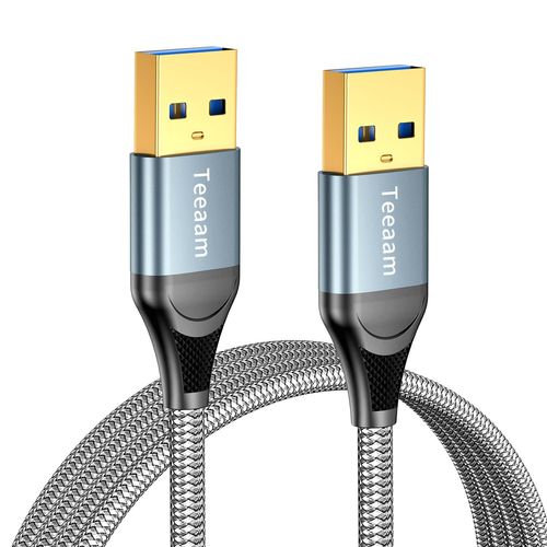 KAL-Câble USB 3.0 de 4 m - Super Speed - Fiche A mâle vers fiche A mâle - Câble de connexion USB compatible avec imprimantes, modems, disques durs, appareils photo, etc.