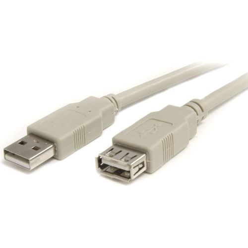 KAL-Câble d'extension USB 2.0 de 3 m - Rallonge / Prolongateur USB A vers A - M/F - Beige (USBEXTAA10)