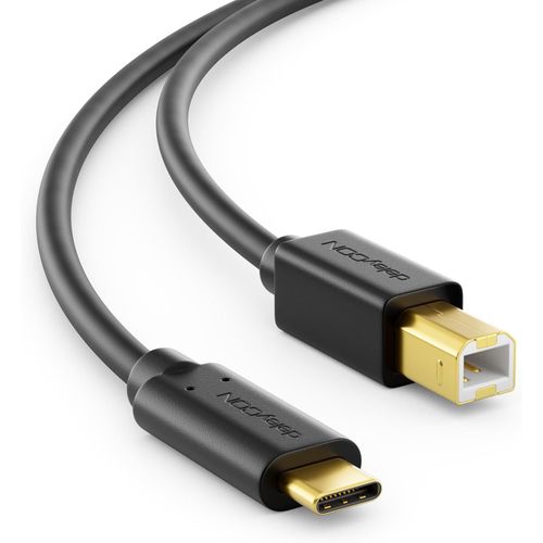 KAL-2m Câble D'imprimante USB C (pour Imprimantes, Scanners, MIDI) Câble C vers B, pour Epson HP Samsung Canon Brother iPhone 16 15 Notebook Tablet PC MacBook