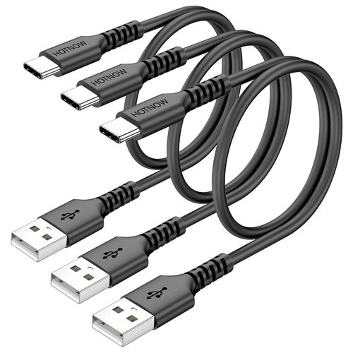 KAL-Câble USB C court 50cm Lot de 3, câble de chargeur USB C de 0,5m pour iPhone 16 15, Samsung Galaxy S25 S24 S10 S8, Note 9 8, Power Bank et autres périphériques USB de type C