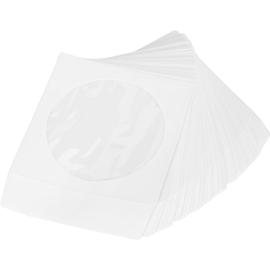 50 Pochettes papier blanc avec fenêtre et rabat pour CD MediaRange