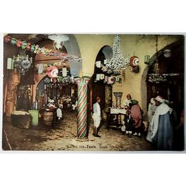 Carte Postale Ancienne, Tunisie, Tunis, Souk Illuminé