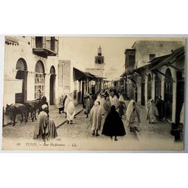 Carte Postale Ancienne, Tunisie, Tunis, Rue Halfaouine Animée