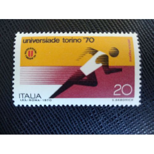 Timbre Italie Y T 1050 Jeux Mondiaux Universitaires - Course À Pied 1970 (050609 )