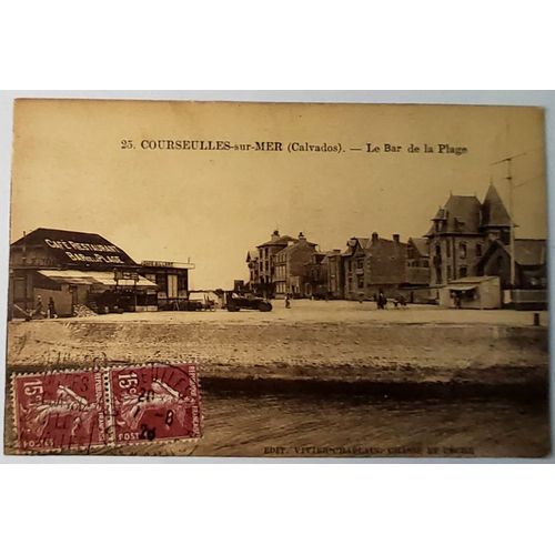 Carte Postale Ancienne, France, Calvados 14, Courseulles Sur Mer, Le Bar De La Plage