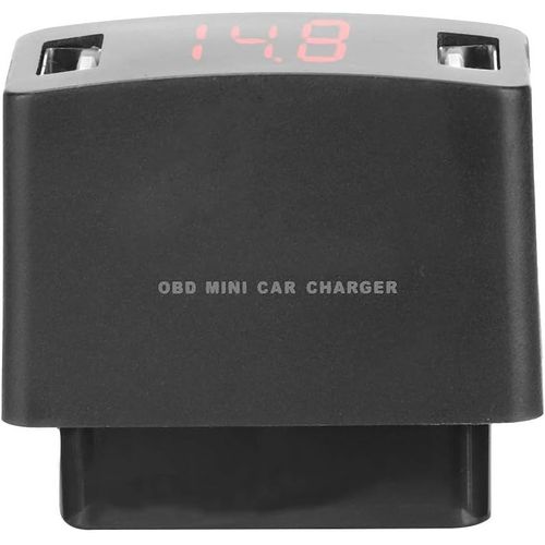 Kal-Dual Usb Chargeur De Voiture Socket Abs Obd Mini Usb Adaptateur De Chargeur De Voiture Avec Affichage De La Tension De Voiture 12/24v