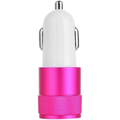 Kal-Double Adaptateur Prise Allume Cigare Usb Pour Huawei Y7 2019 Smartphone 2 Ports Voiture Chargeur Universel Couleurs (Rose)