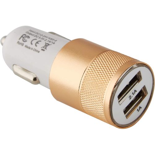 Kal-Double Adaptateur Prise Allume Cigare Usb Pour Nokia 3.2 Smartphone 2 Ports Voiture Chargeur Universel Couleurs (Or)