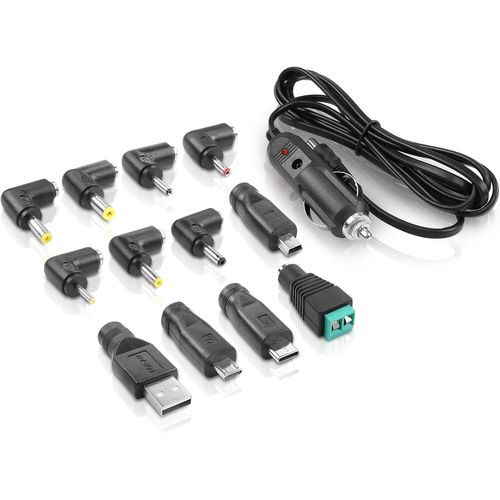 KAL-60W 12V Prise Allume - Cigare vers Prise DC et Adaptateur USB 12 Prise DC 1.8m Cordon d'alimentation 5a pour Lecteur DVD Portable, GPS, Navigation, Haut - Parleur Bluetooth 1.8M