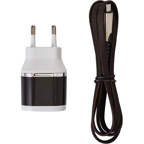 Kal-Pack Chargeur Micro-Usb Pour Wiko View 2 Go (Cable Fast Charge + Double Prise Secteur Couleur Usb) Android (Noir)