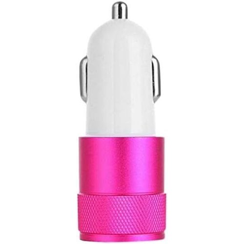 Kal-Double Adaptateur Prise Allume Cigare Usb Pour Wiko View 2 Plus Smartphone 2 Ports Voiture Chargeur Universel Couleurs (Rose)