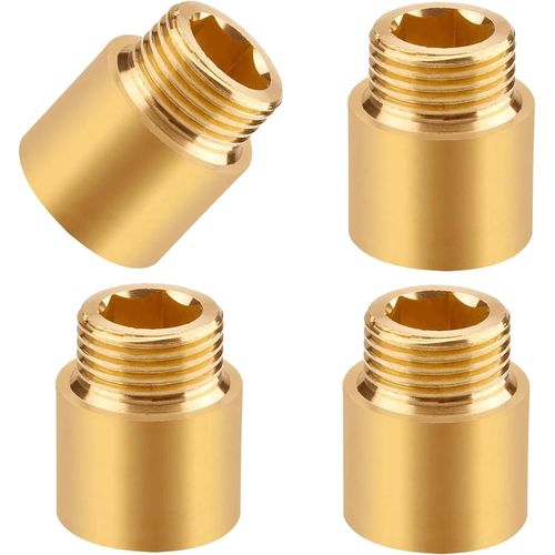 KALANKA-4 Pièces Rallonges de Robinet en Laiton 1/2"" (1/2"" IG x 1/2"" AG) 20 mm, Extension de Raccord Fileté, Raccord d'extension en Laiton, Rallonge Filetée, pour l'installation de Chauffage et d'eau