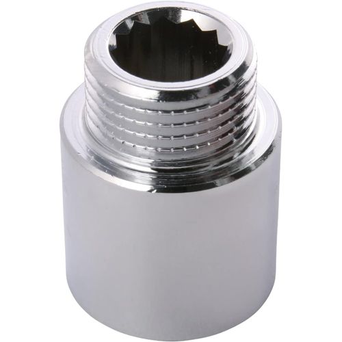 KALANKA-Rallonge de robinet de type 3/8" x 15 mm | Rallonge | Avec intérieur multipans | 1 filetage intérieur et 1 filetage extérieur | Installation d'eau potable | Laiton chromé | 151375