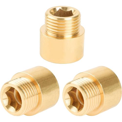 KALANKA-Rallonge de robinet G1/2"" x 15 mm, Laiton Rallonge Filetée (filetage intérieur Ø 19,5 mm x filetage extérieur Ø 20,3 mm), pour eau Potable et Installation de Chauffage, lot de 3