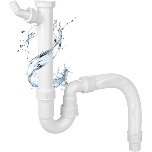 Kalanka-Siphon Evier Cuisine, Siphon À Tube Flexible, Raccord Unive...