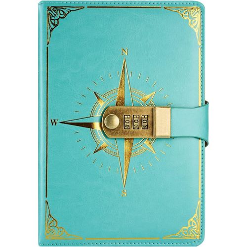Carnet De Voyage, Carnet De Note Avec Serrure, Journal Intime Avec Code(Modèle De Boussole), Carnet Secret Fille Pour Bureau Scolaires Étudiant Papeterie Cadeau D'anniversaire, 22x15cm.[G173]