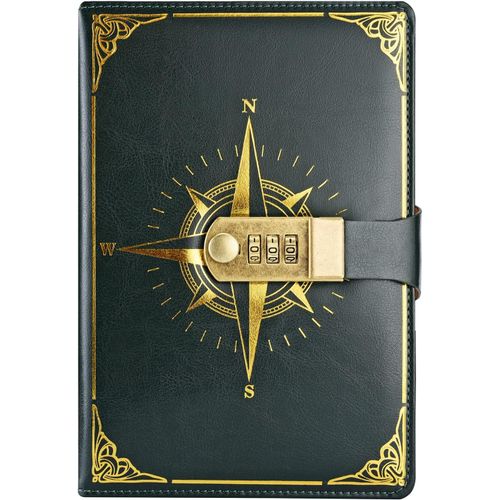 Carnet De Voyage, Carnet De Note Avec Serrure, Journal Intime Avec Code(Modèle De Boussole), Carnet Secret Fille Pour Bureau Scolaires Étudiant Papeterie Cadeau D'anniversaire, 22x15cm.[G172]