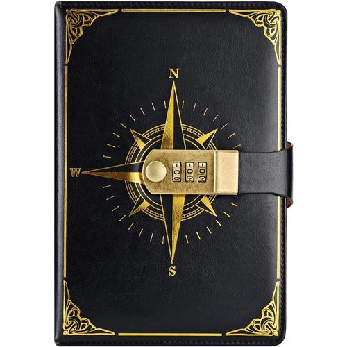 Carnet De Voyage, Carnet De Note Avec Serrure, Journal Intime Avec Code(Modèle De Boussole), Carnet Secret Fille Pour Bureau Scolaires Étudiant Papeterie Cadeau D'anniversaire, 22x15cm.[G176]