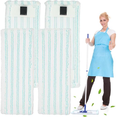 4 Pièces Serpillères de Rechange Kit, Serpillères en Microfibre pour Leifheit Clean Twist M Ergo Micro Duo, Remplacement des Têtes de Recharge de Vadrouille pour Tous Types De Sols.[G273]