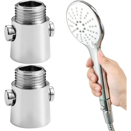 2PCS Stop Douche, Robinets d'Arrêt Pommeau de Douche G1/2 en ABS - Économiseur d'Eau Facile à Installer - Design Moderne - Interrupteur à Un Bouton, Convient pour La Cuisine ou La Douche (2PCS).[G351]