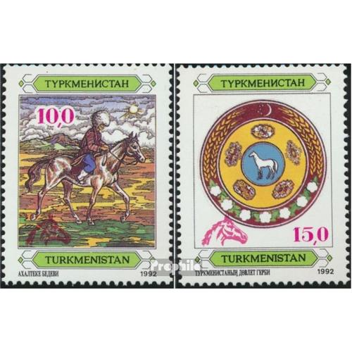 Turkménistan 13e-14e (Complète Edition) Neuf Avec Gomme Originale 1992 Émision De Surcharge