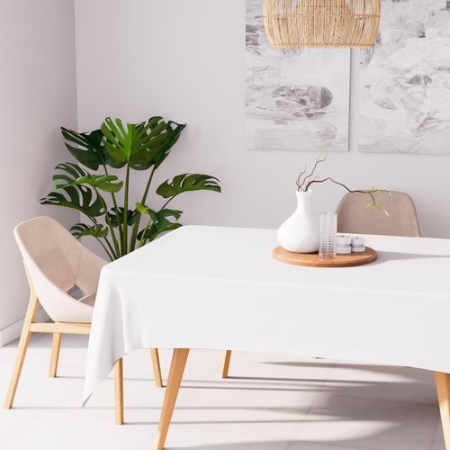 Alix Nappe Rectangle Anti-Tâches, Polyester, Blanc, 140x240 Cm.[G1]