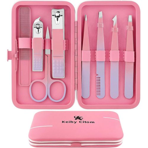 Pince A Epiler Pour Femme, 8 Pièces Pince À Épiler Précision Sourcils Set Pince A Epiler Sourcils Homme Pour Epilation Poils Incrustés (Rose).[G128] 