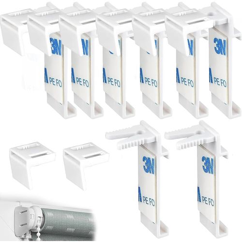 16 Pièces Ensemble Pour Store Enrouleur Kit, Plastique Accessoire, Sans Perçage Pièces De Rechange Pour Fenêtre En Bois, Battant De Porte, Tringles À Rideaux, Suspension De Stores À Double.[G533]