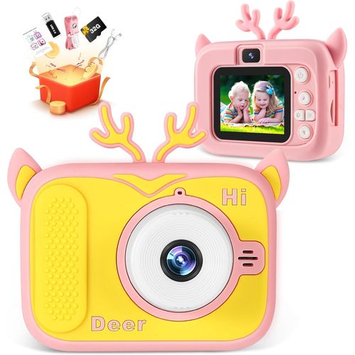 Appareil Photo Enfant, Mini Appareil Photo Numérique, 40mp & HD 1080P Caméra Vidéo Selfie, Appareil Photo avec 2.1 Pouces Numérique & 32GB SD Carte, Cadeau Jouet Filles Garçons de 3 à 10 Ans.[G272]