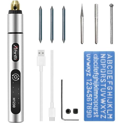 Mini Stylo Graveur Sans Fil Petit Kit De Outil De Gravure Rechargeable Bricolage Avec | Pointe En Carbure De Tungstène | Pour Graver Métal Verre Cuir Bois Plastique.[G4]