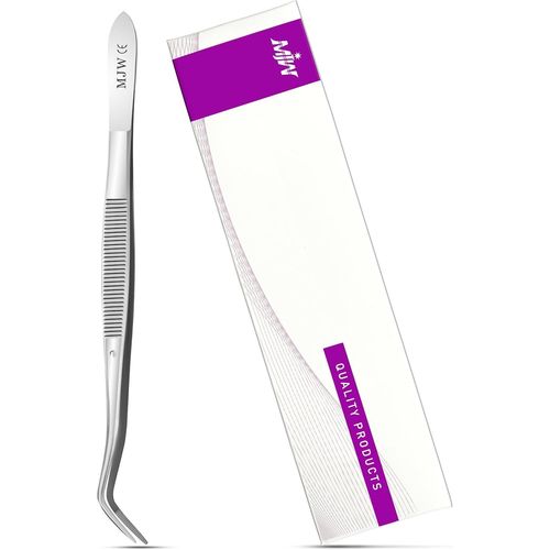 Pince à épiler incurvée en acier inoxydable ¿ Pince à épiler idéale pour machine à coudre de 16,5 cm de long pour surjet pointe dentelée pince à épiler pour l'artisanat et la cuisine de.[G663]