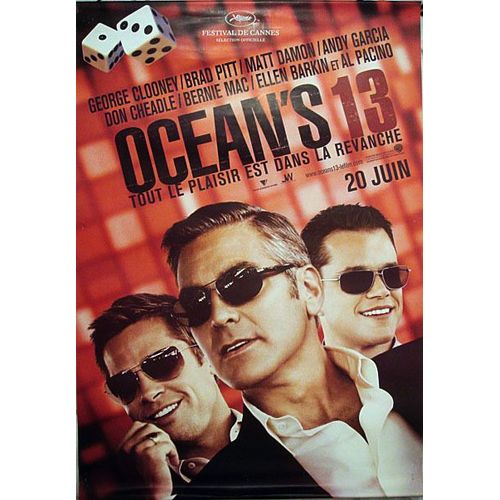 Ocean S Thirteen / 13 - Kakémono Plastifié De Cinéma - Format 66x96 Cm - De Steven Soderbergh Avec George Clooney, Brad Pitt, Julia Roberts, Matt Damon, Andy Garcia, Don Cheadle, Casey Affleck - 2007