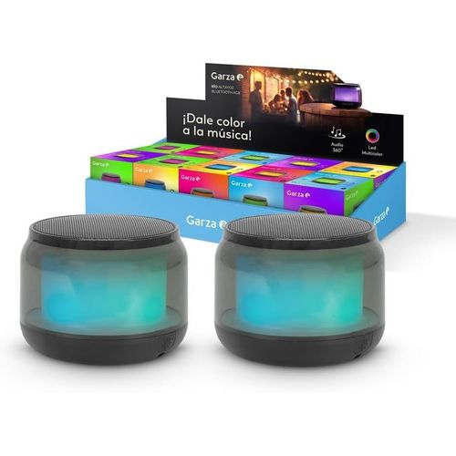 Pack 2 Haut-Parleur Portable Sans Fil Bluetooth 5.1/ Micro SD avec 15 Modes d'Éclairage LED Multicolores, Son 360º et Mains Libres