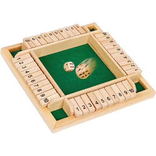 Shut The Box Jeu De Dés En Bois, Classic Jeu De Société, Jeux En Bois Avec 2 Dés, Shut The Box 4 Joueurs, Jeu Echecs Bois, Jeu De Table Pour Enfants Et Adultes