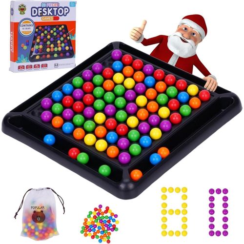 Échiquier intellectuel double duel, jeu de société Rainbow Ball Elimination, double duel pour enfants (80 balles)