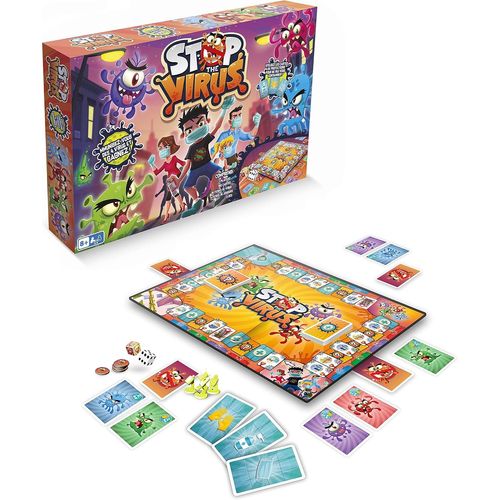 PLAY FUN BY IMC TOYS Stop the Virus (Version française) | Jeu de Société familial et Pédagogique pour apprendre à défier le Virus - Jeu pour se divertir en Famille de 2 à 4 joueurs | +8 Ans