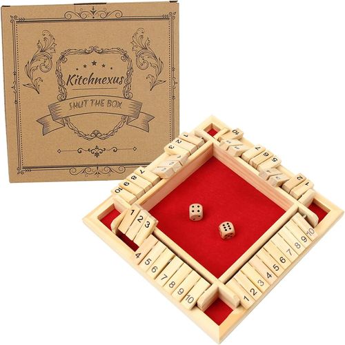 Shut The Box Jeu De Table En Bois Pour 2 Et 4 Joueurs Jeu De Dés Jeux De Mathématiques De Table En Bois Pour Adultes Et Enfants