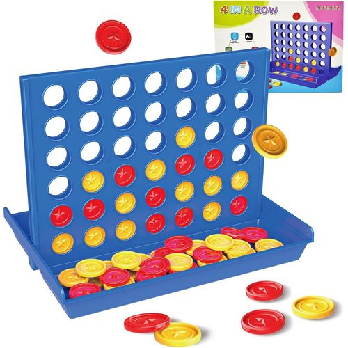 Jeu Puissance 4 Classique,Jeu De Voyage Portable,Chaque Pièce A Un Diamètre De 3cm,Jeu De Société De Strategie Pour Enfant 3 4 5 6 7 8+ Ans Et Adulte(Gros)