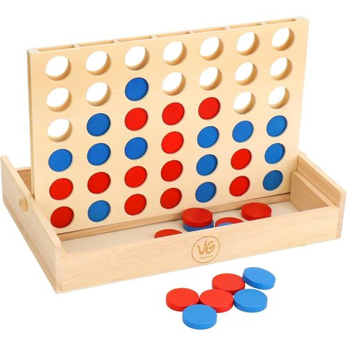 Jeux De Société Enfant-Puissance 4 En Bois-Jouet Éducatif - Jeu De Voyage Portable - Convient Comme Cadeau Pour Les Enfants