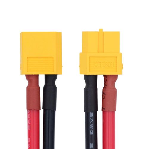 Câble d'extension XT60 12 AWG mâle vers femelle pour station d'alimentation de batterie RC avec panneau solaire (50cm)